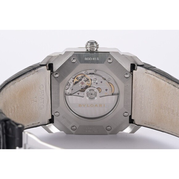 Bulgari Octo Date BGO41S Black 41mm Skeleton Back Men's Watch - Picture 11 of 15
